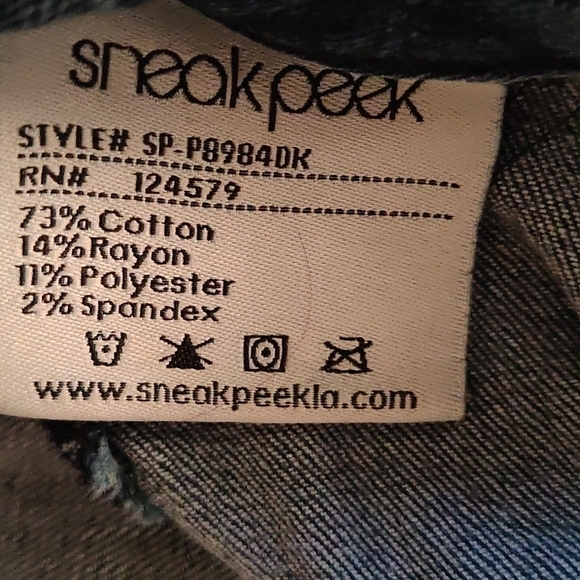 SNEAK Peek Stretch Jeans with Zipper at the ankles, Skinny Jeggings Size 3 - Picture 3 of 4